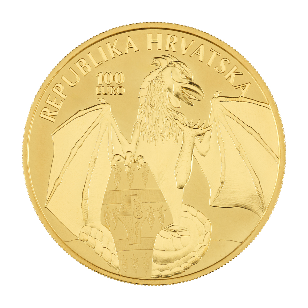 Zlatnik Trsatski zmaj 100 EURO nali je