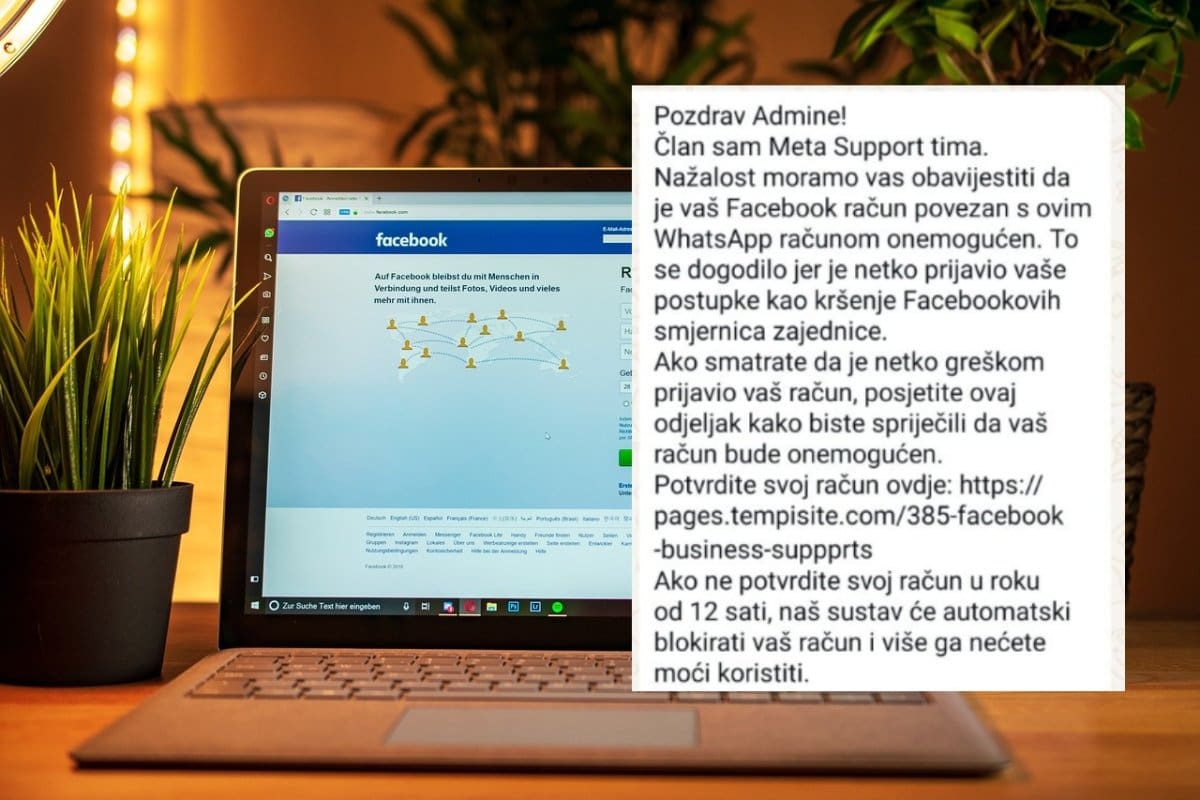 PHISHING  - Facebook će vam zatvoriti račun u roku od 12 sati ako se ne logirate na ponuđenom linku?